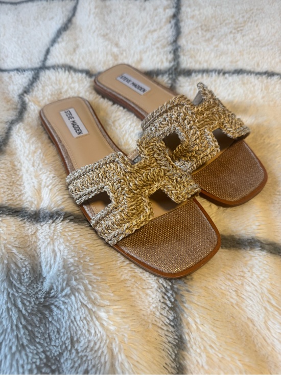 Steve Madden Shoes - Steve Madden Gold Braided Slide Sandals